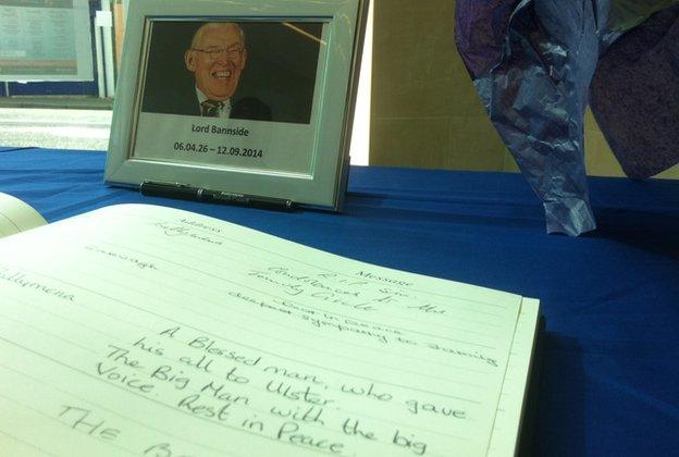 Ballymena Ian Paisley book of condolence