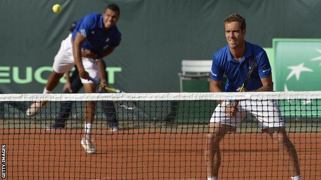 Jo-Wilfried Tsonga (left) and Richard Gasquet