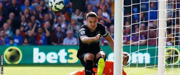 Jason Shackell clears off the line for Burnley