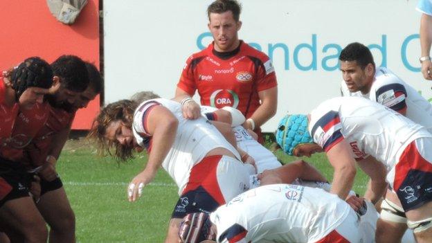 Jersey v Doncaster scrum 2014