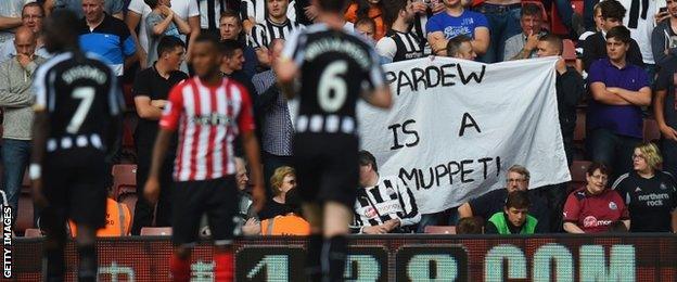 Newcastle fans at St Mary's Stadium