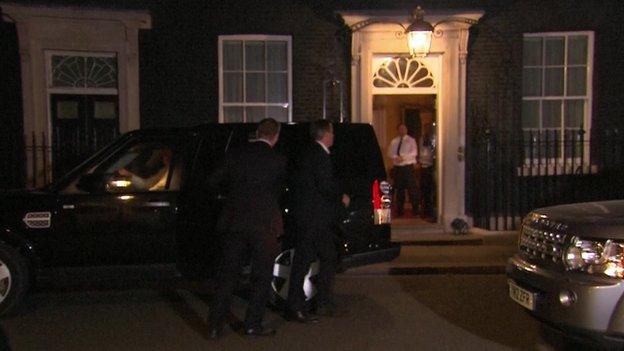 David Cameron returning to Downing Street