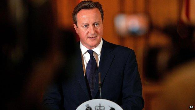 David Cameron gives statement in Downing Street on 14 September 2014