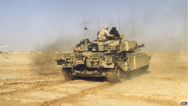 BBC pic of GB challenger tank and crew in desert N/A