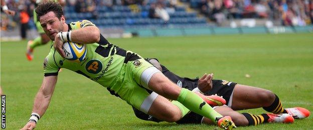 Ben Foden scores for Northampton