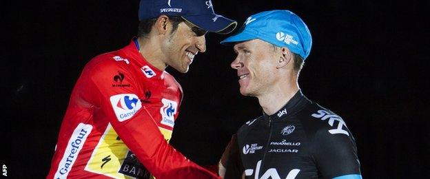 Alberto Contador and Chris Froome