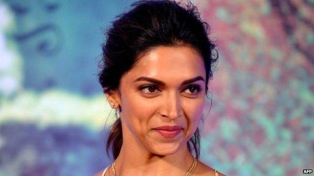 Bollywood actress Deepika Padukone at a promotional event for her new Hindi film "Finding Fanny" in Mumbai on August 11, 2014.