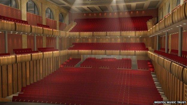 Artist's impression of the new Colston Hall main auditorium