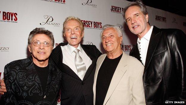 [L-R] Singer Frankie Valli, Crewe and singers singer Tommy Devito and Bob Gaudio