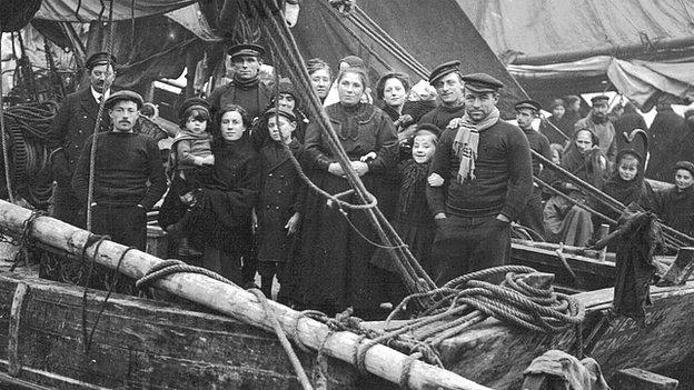 Refugees arriving at Folkestone