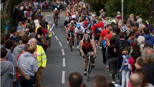 Athletes in Ironman Wales