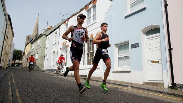 Athletes in Ironman Wales