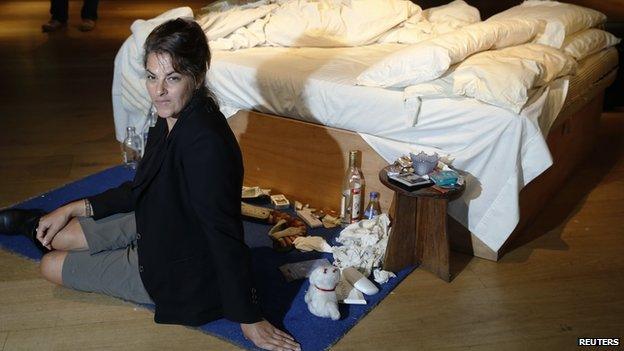 Tracey Emin and her 1988 work My Bed