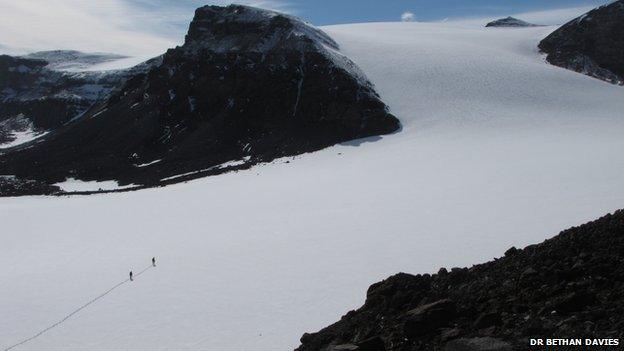 Experts studied a 4km long glacier on James Ross Island