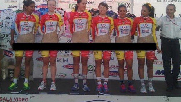 The Colombian cycling team