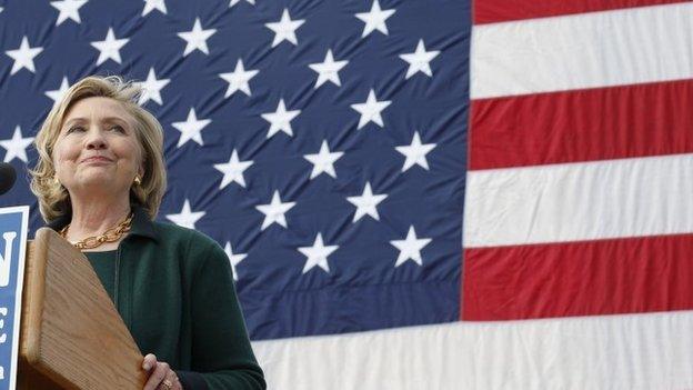 Former US Secretary of State Hillary Clinton gives a speech at the 37th Harkin Steak Fry in Indianola, Iowa 14 September 2014