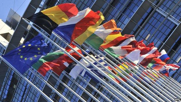 EU flags, Strasbourg