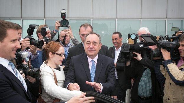 Alex Salmond at Edinburgh airport