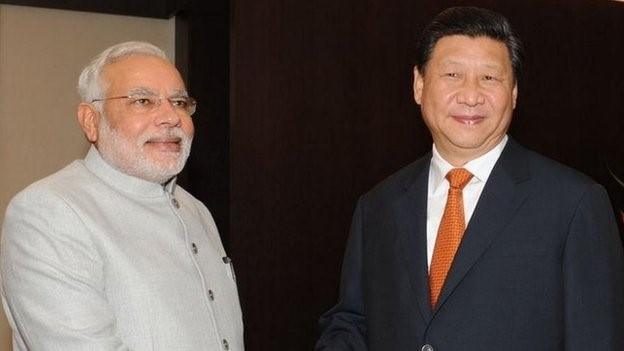 Chinese President Xi Jinping and Indian PM Narendra Modi, 15 July 2014