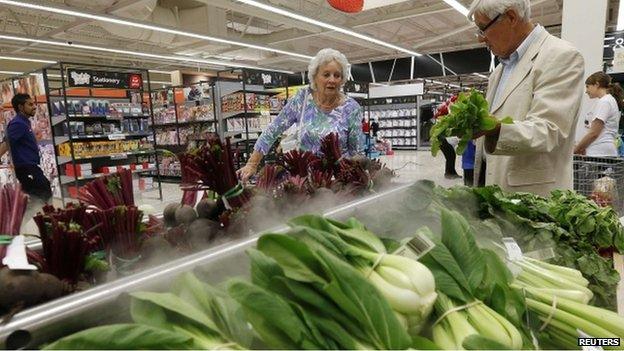 Shoppers at a Tesco Extra supermarket in Watford