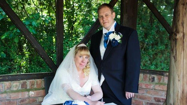 Penny and Dave Parry on their wedding day