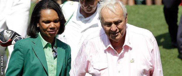 Condoleezza Rice and Arnold Palmer