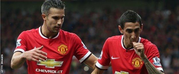 Robin van Persie, Angel Di Maria of Manchester United