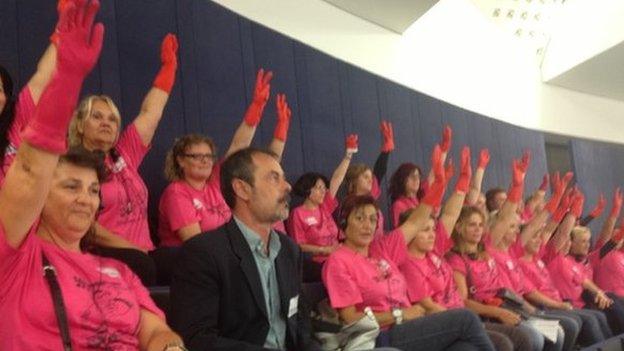 Cleaning ladies from Greece. Photo: 2014