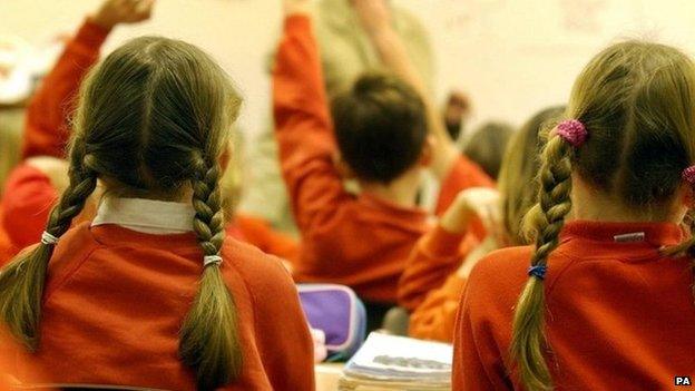 Primary school pupils during a lesson