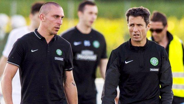 John Collins (right) is happy to have Scottish Brown back in the Celtic team.