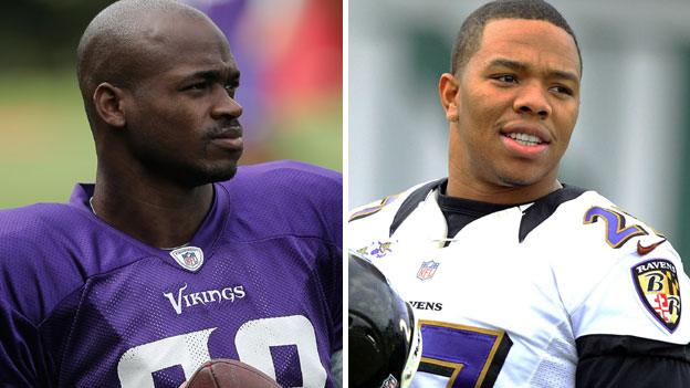 Adrian Peterson (left) and Ray Rice