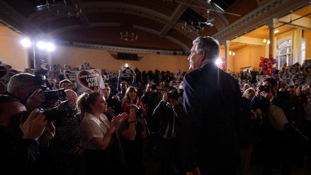 Gordon Brown addresses supporters in Glasgow