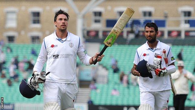 Billy Godleman (left) and Cheteshwar Pujara