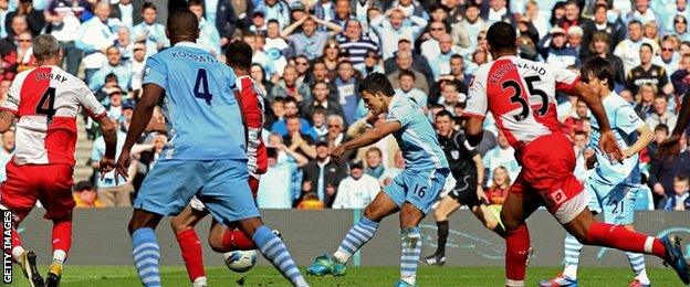 Sergio Aguero in action