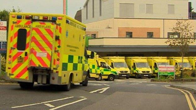 Ambulances outside Morriston Hospital