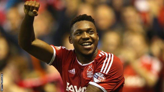 Britt Assombalonga of Nottingham Forest