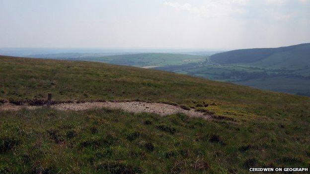 The crash site near Carn Bica