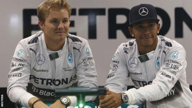 Nico Rosberg and Lewis Hamilton