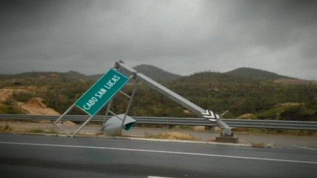 Damage caused by hurricane in Cabo San Lucas