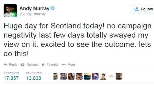 Andy Murray tweet