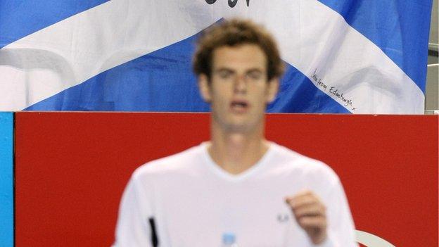 Andy Murray with the Scottish Saltire