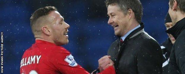 Craig Bellamy and Ole Gunnar Solskjaer at Cardiff City