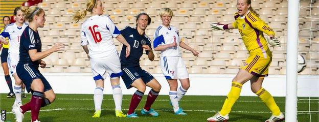 Kim Little scores for Scotland