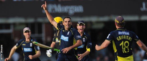 Kabir Ali's matchwinning full toss for Hampshire in the 2012 CB40 final against Warwickshire