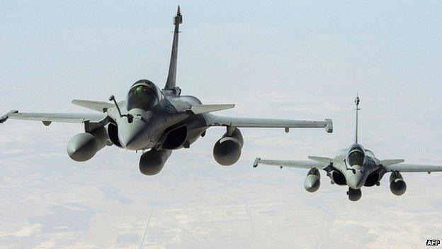 French Rafale jets on reconnaissance mission over Iraq. 15 Sept 2014