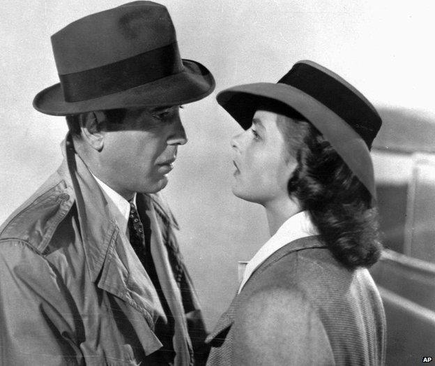 Humphrey Bogart, left, and Ingrid Bergman in Casablanca