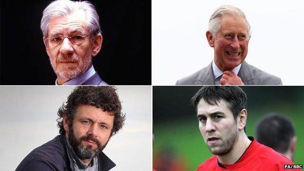 Sir Ian McKellen, Prince Charles, Michael Sheen and Ryan Jones