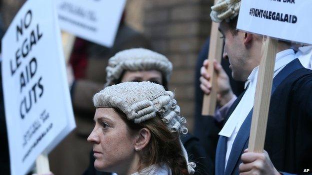 Lawyers protesting outside Parliament