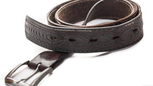 Brown leather belt