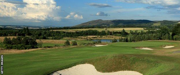 The 419 yards par 4, 8th hole 'Sidling Brows' on The PGA Centenary Course at The Gleneagles Hotel Golf Resort